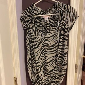 Zebra print sheer blouse